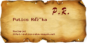 Putics Réka névjegykártya